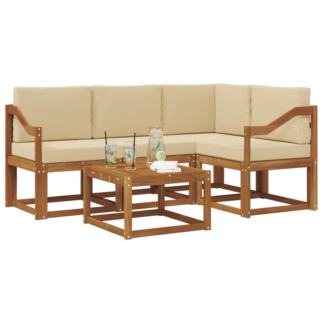 Udendørs sofagruppe 5 stk. Naturlig og Beige