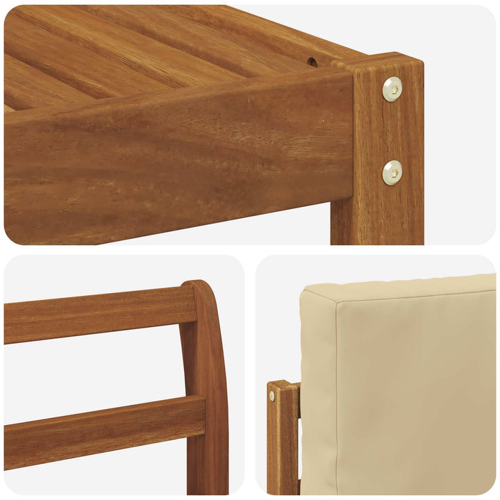 Udendørs sofagruppe med pude 6 pcs Naturlig og Beige