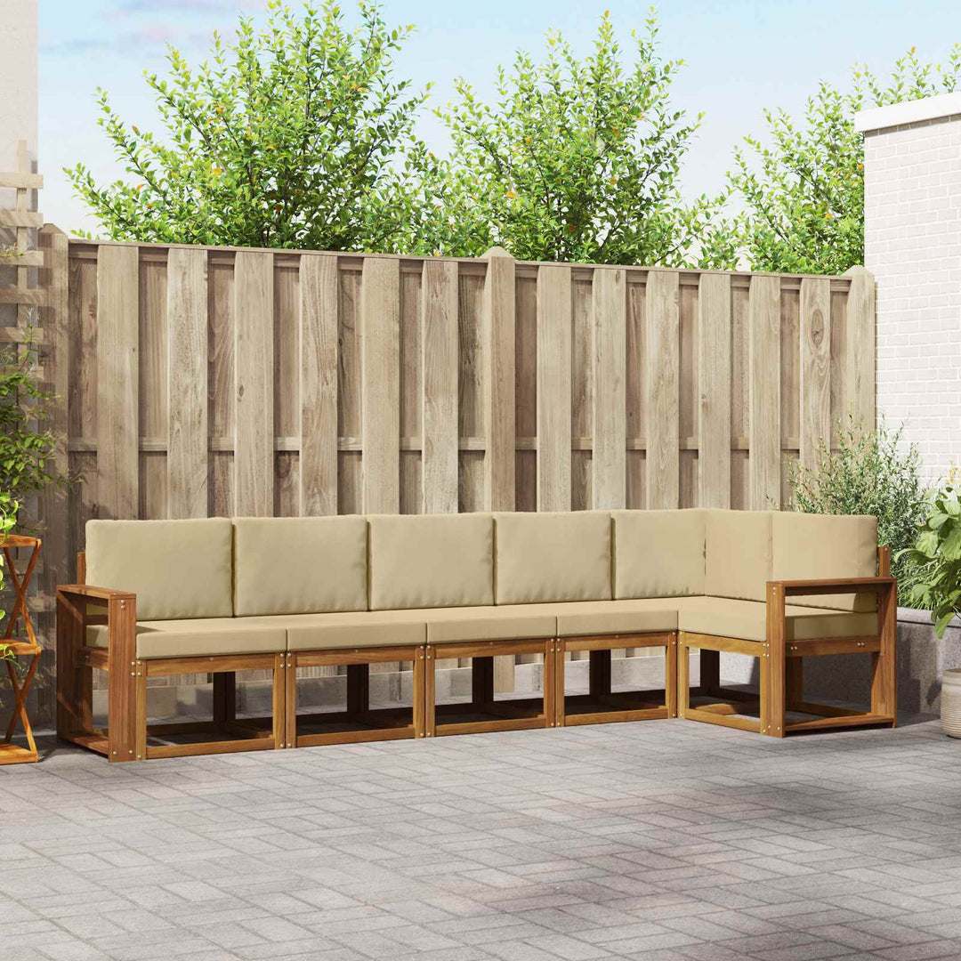 Udendørs sofagruppe 6 stk. Naturlig og Beige