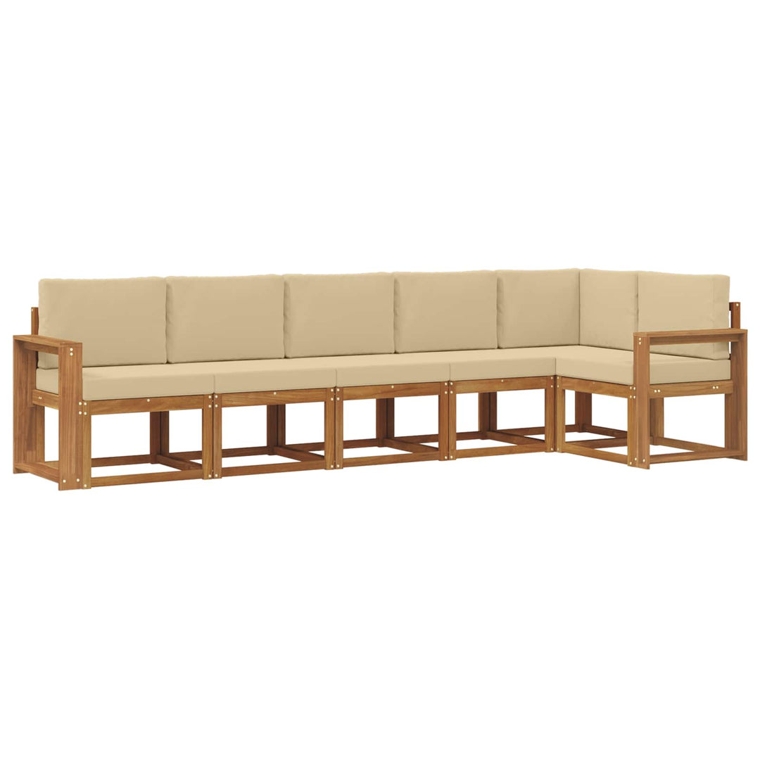 Udendørs sofagruppe 6 stk. Naturlig og Beige