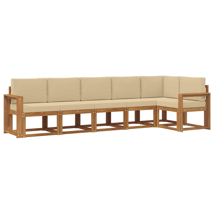 Udendørs sofagruppe 6 stk. Naturlig og Beige