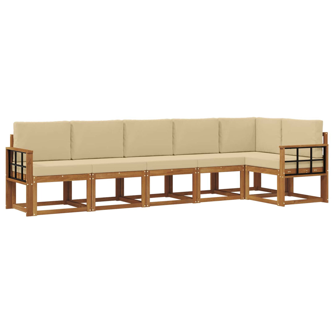 Udendørs sofagruppe 6 stk. Naturlig og Beige