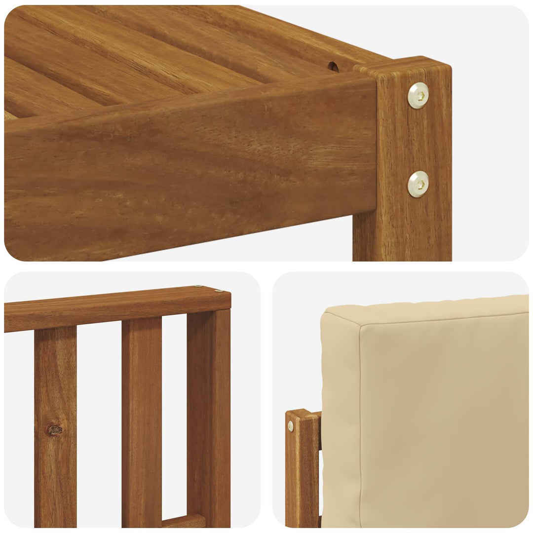 Udendørs sofagruppe med pude 7 pcs Naturlig og Beige