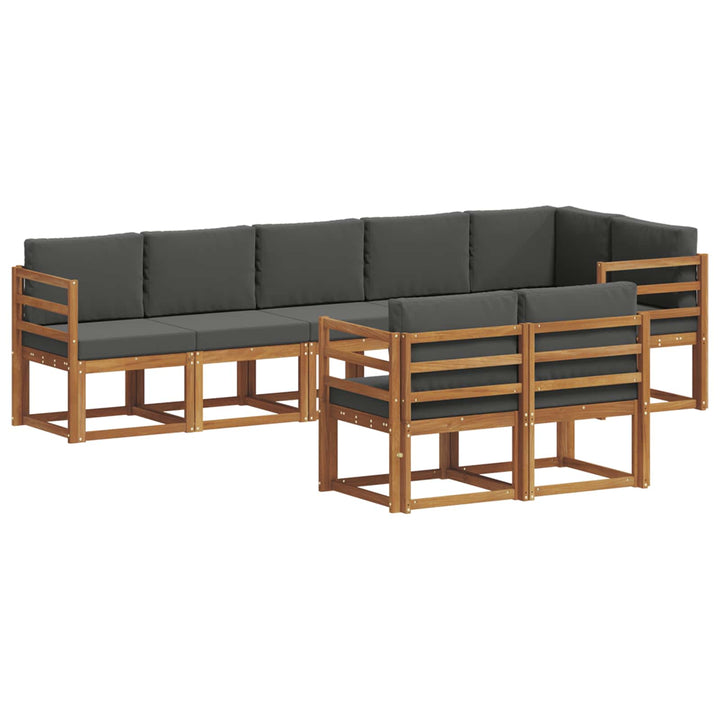 Udendørs sofagruppe med pude 8 pcs Naturlig og Antracit
