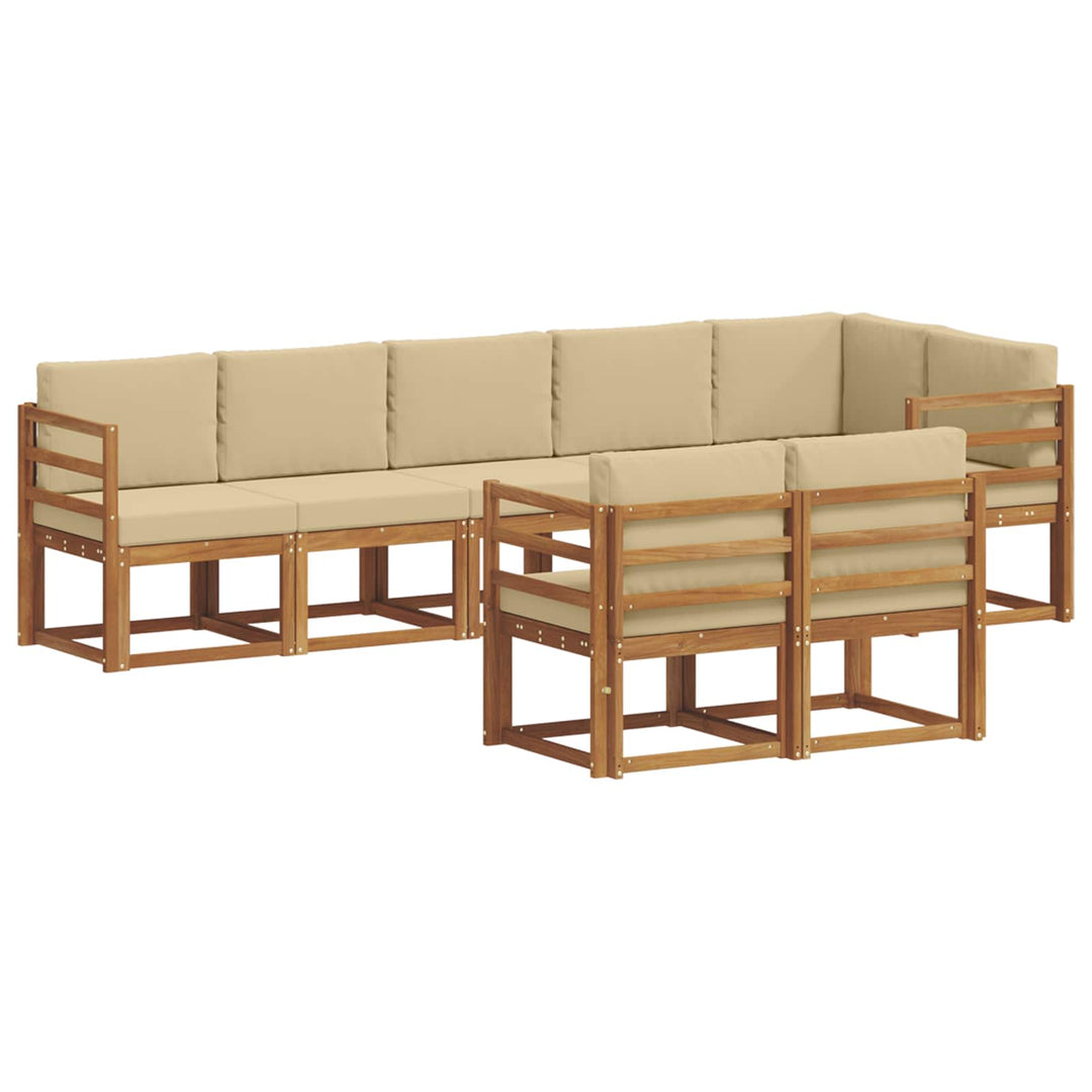Udendørs sofagruppe med pude 8 pcs Naturlig og Beige
