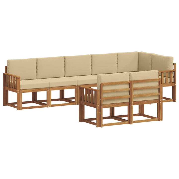 Udendørs sofagruppe med pude 8 pcs Naturlig og Beige