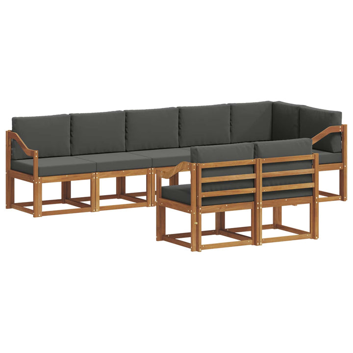 Udendørs sofagruppe med pude 8 pcs Naturlig og Antracit