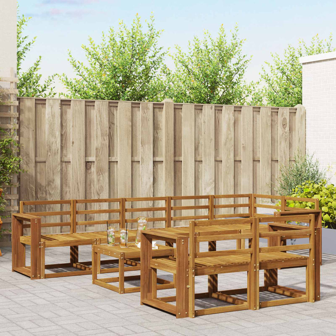 Udendørs sofagruppe 9 pcs Naturfarvet Massivt Akacietræ