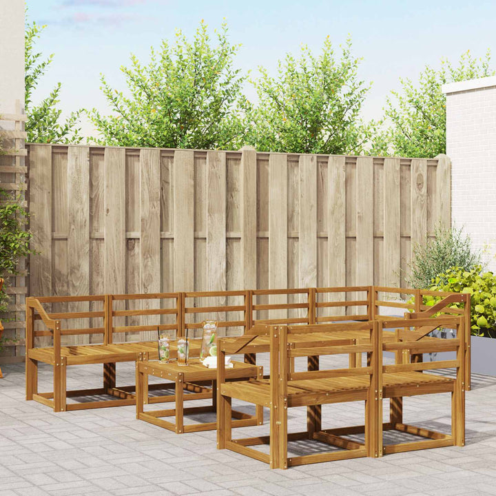 Udendørs sofagruppe 9 pcs Naturfarvet Massivt Akacietræ