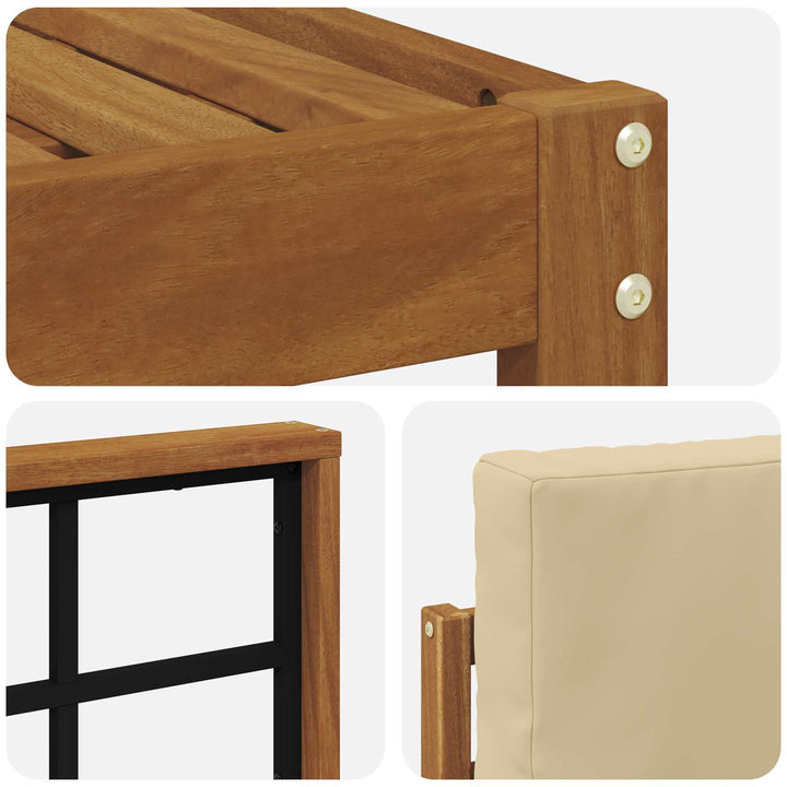 Udendørs sofagruppe med pude 6 pcs Naturlig og Beige