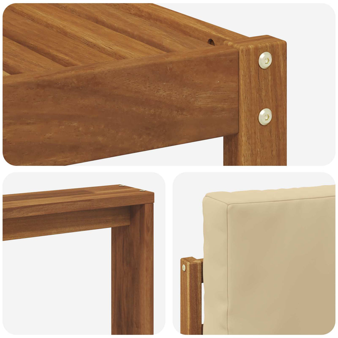 Udendørs sofagruppe med pude 7 pcs Naturlig og Beige