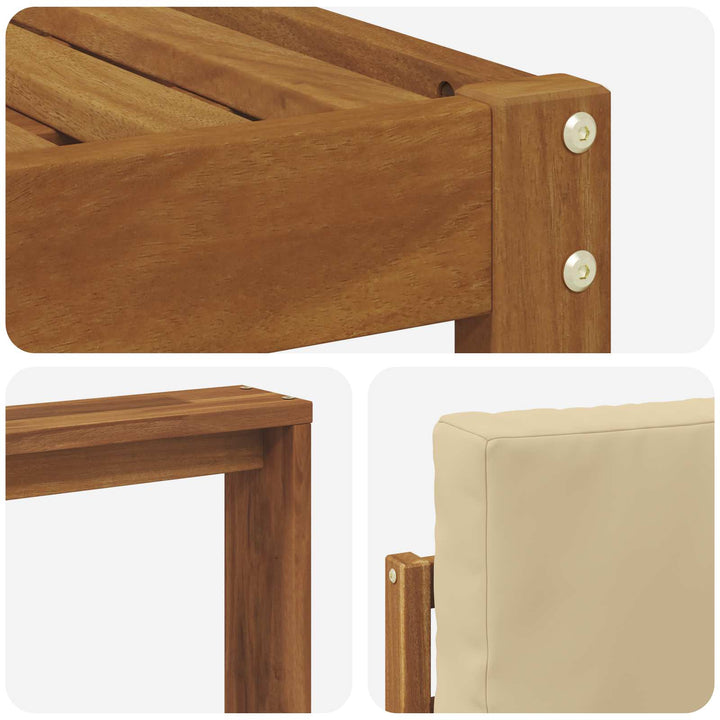 Udendørs sofagruppe med pude 7 pcs Naturlig og Beige