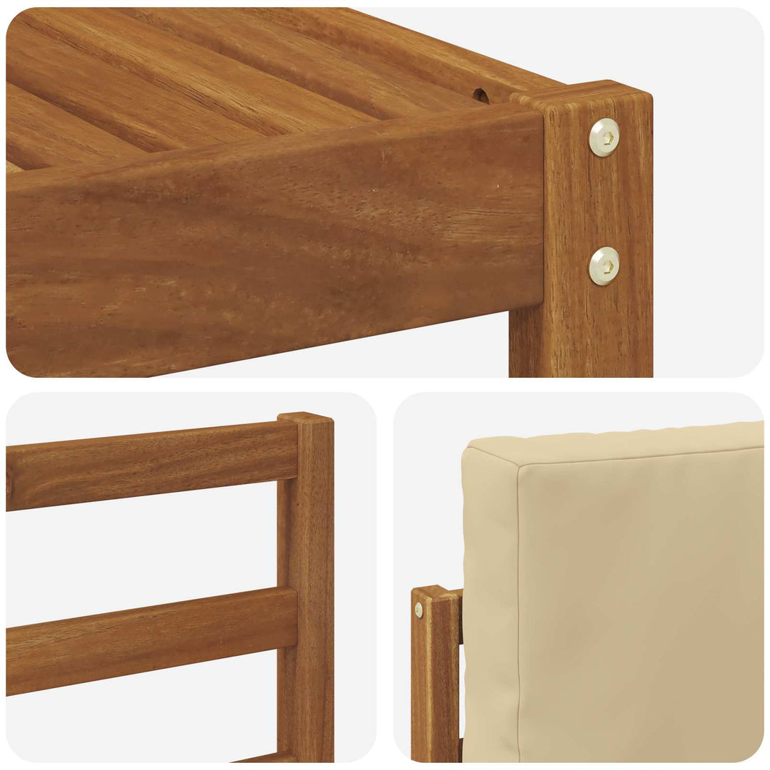 Udendørs sofagruppe med pude 8 pcs Naturlig og Beige
