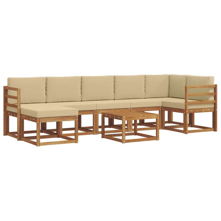 Udendørs sofagruppe med pude 8 pcs Naturlig og Beige