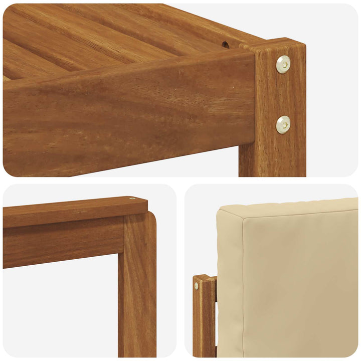 Udendørs sofagruppe med pude 8 pcs Naturlig og Beige