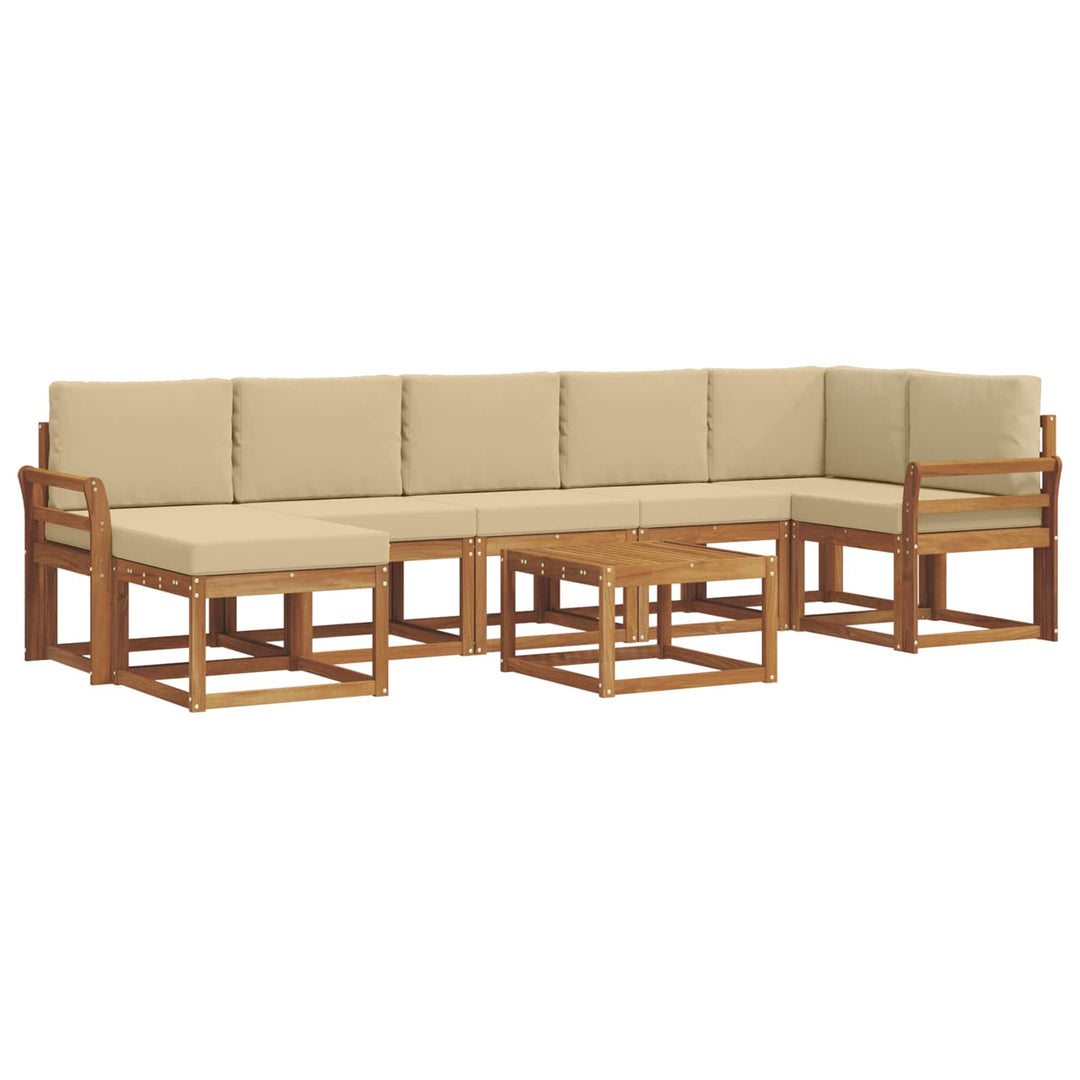 Udendørs sofagruppe med pude 8 pcs Naturlig og Beige
