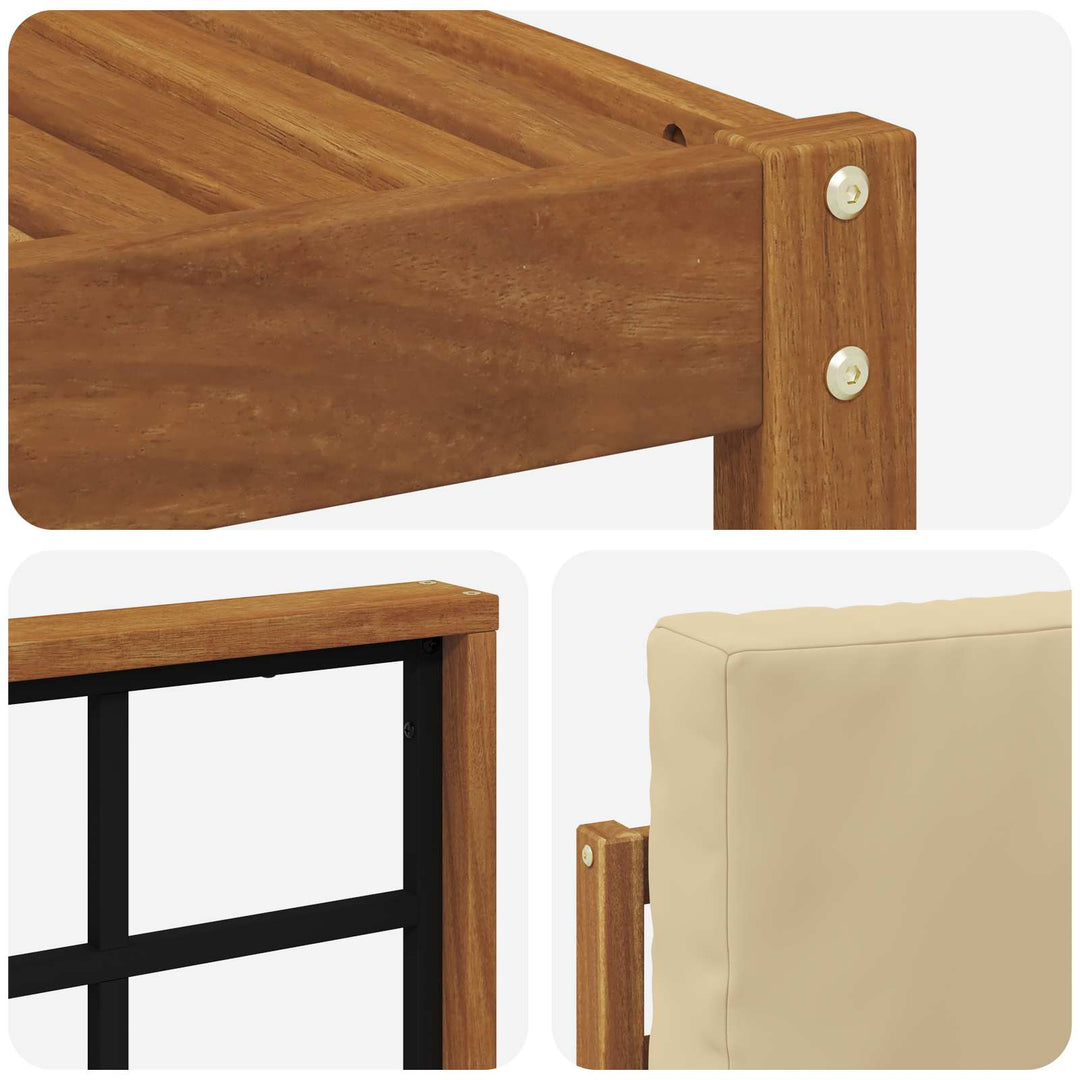 Udendørs sofagruppe med pude 8 pcs Naturlig og Beige