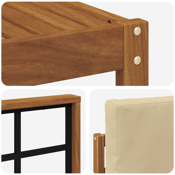 Udendørs sofagruppe med pude 8 pcs Naturlig og Beige