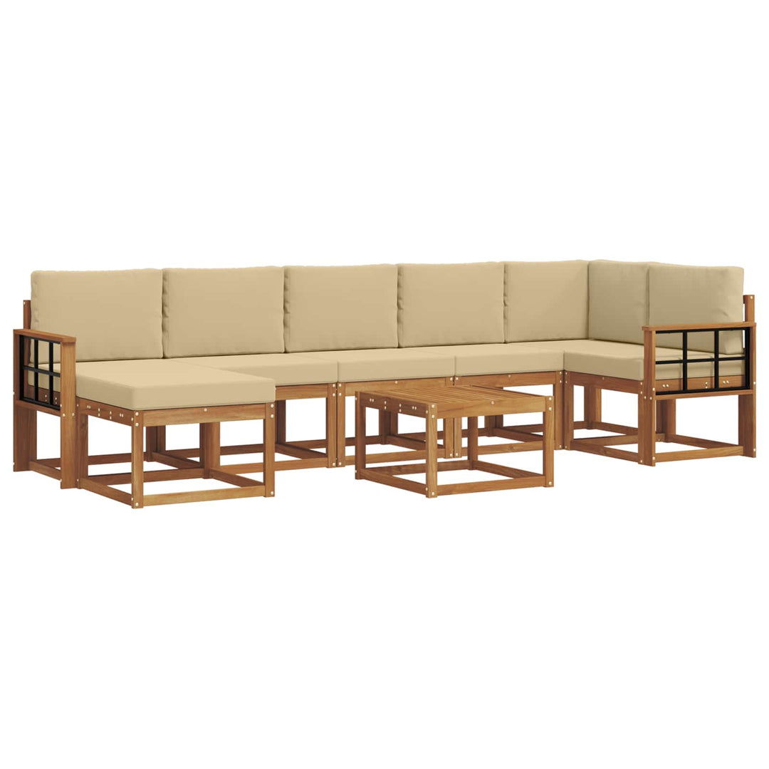 Udendørs sofagruppe med pude 8 pcs Naturlig og Beige