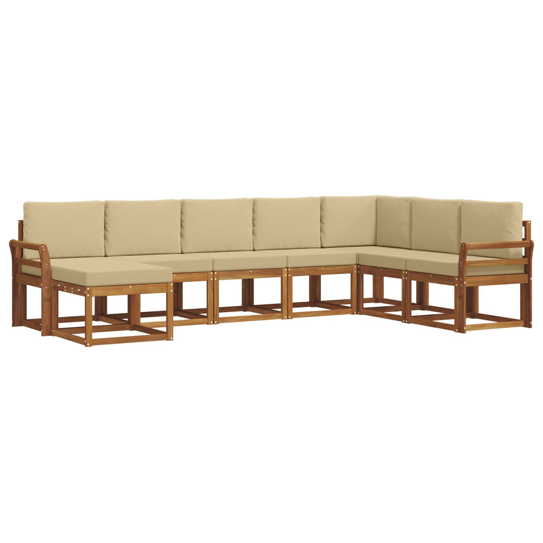 Udendørs sofagruppe med pude 8 pcs Naturlig og Beige