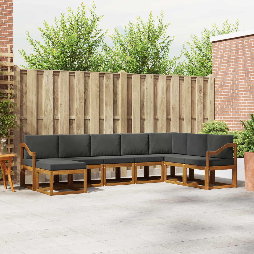 Udendørs sofagruppe med pude 8 pcs Naturlig og Antracit