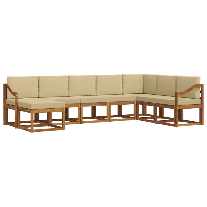 Udendørs sofagruppe med pude 8 pcs Naturlig og Beige
