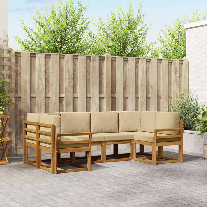 Udendørs sofagruppe 6 stk. Naturlig og Beige