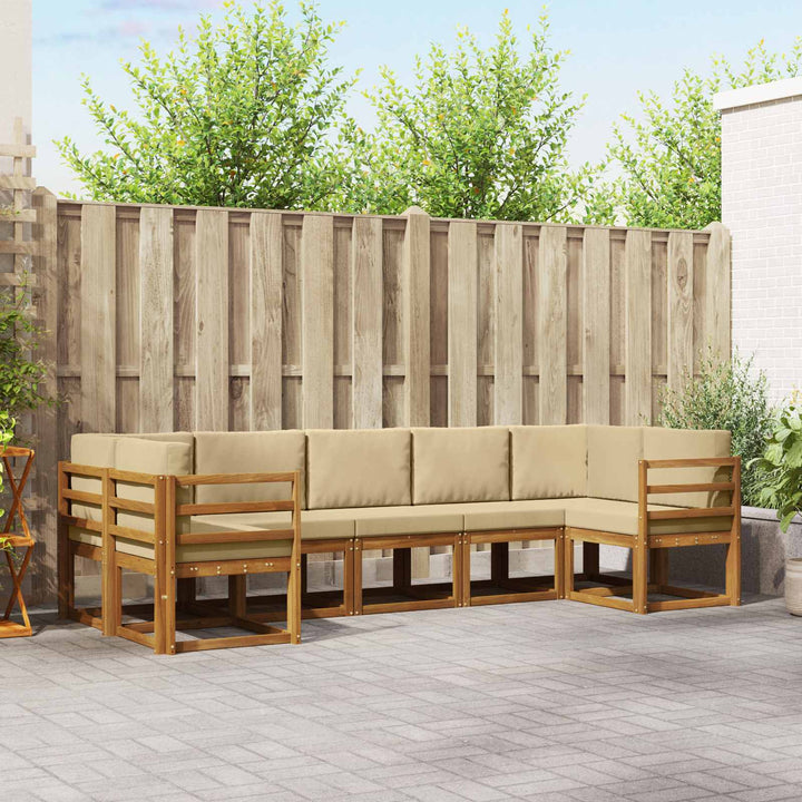 Udendørs sofagruppe 7 stk. Naturlig og Beige