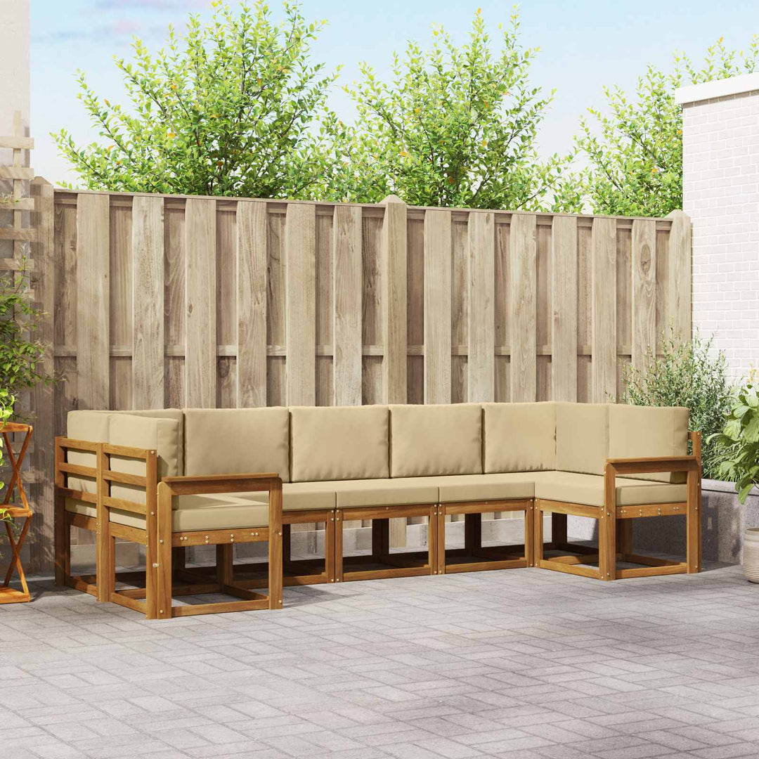 Udendørs sofagruppe 7 stk. Naturlig og Beige