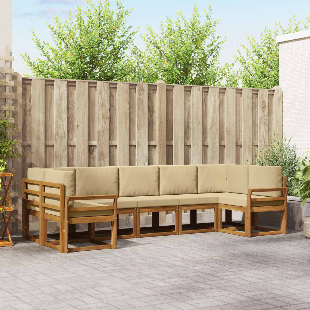 Udendørs sofagruppe 7 stk. Naturlig og Beige