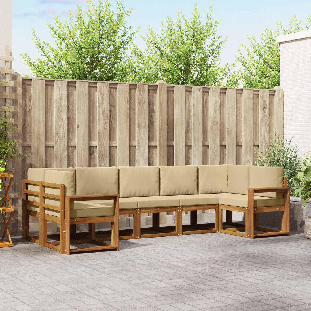 Udendørs sofagruppe 7 stk. Naturlig og Beige
