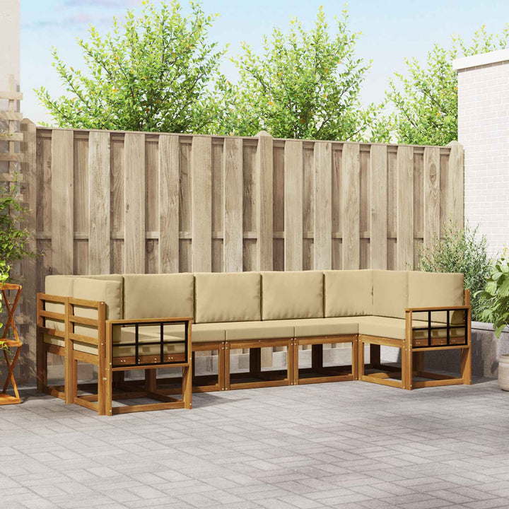 Udendørs sofagruppe 7 stk. Naturlig og Beige