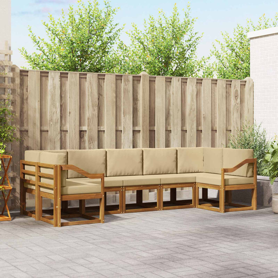 Udendørs sofagruppe 7 stk. Naturlig og Beige