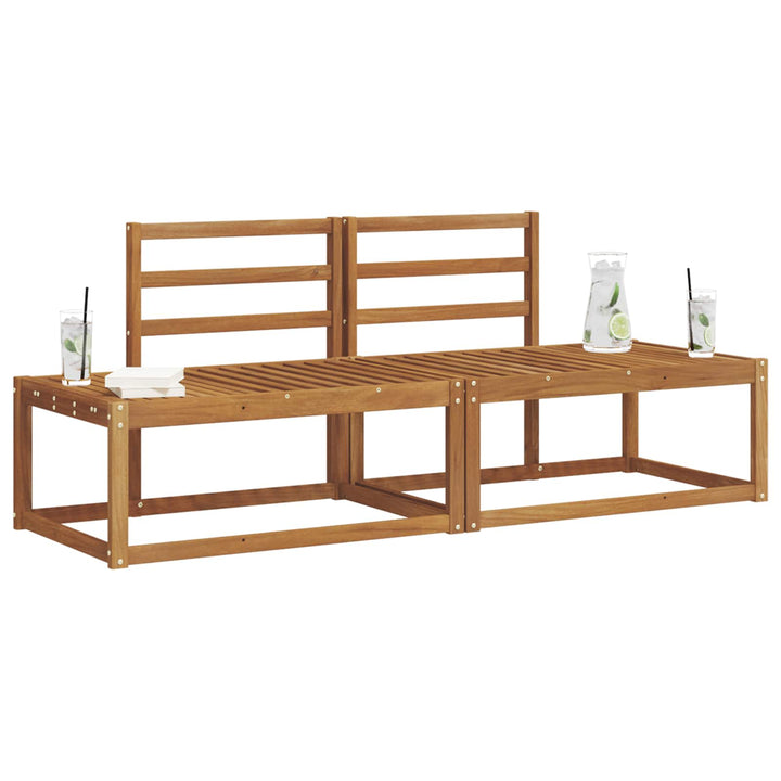 Udendørs sofagruppe 2 pcs Naturfarvet 182,5 x 63 x 73 cm