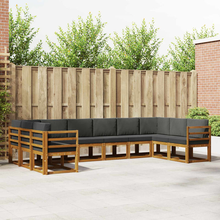 Udendørs sofagruppe med pude 10 pcs Naturlig og Antracit