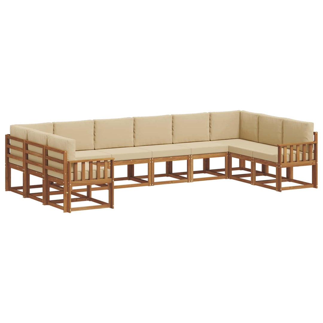 Udendørs sofagruppe med pude 10 pcs Naturlig og Beige