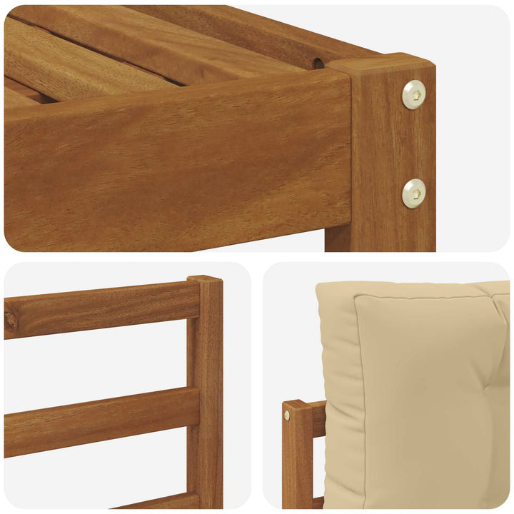 Udendørs sofagruppe med pude 7 pcs Naturlig og Beige