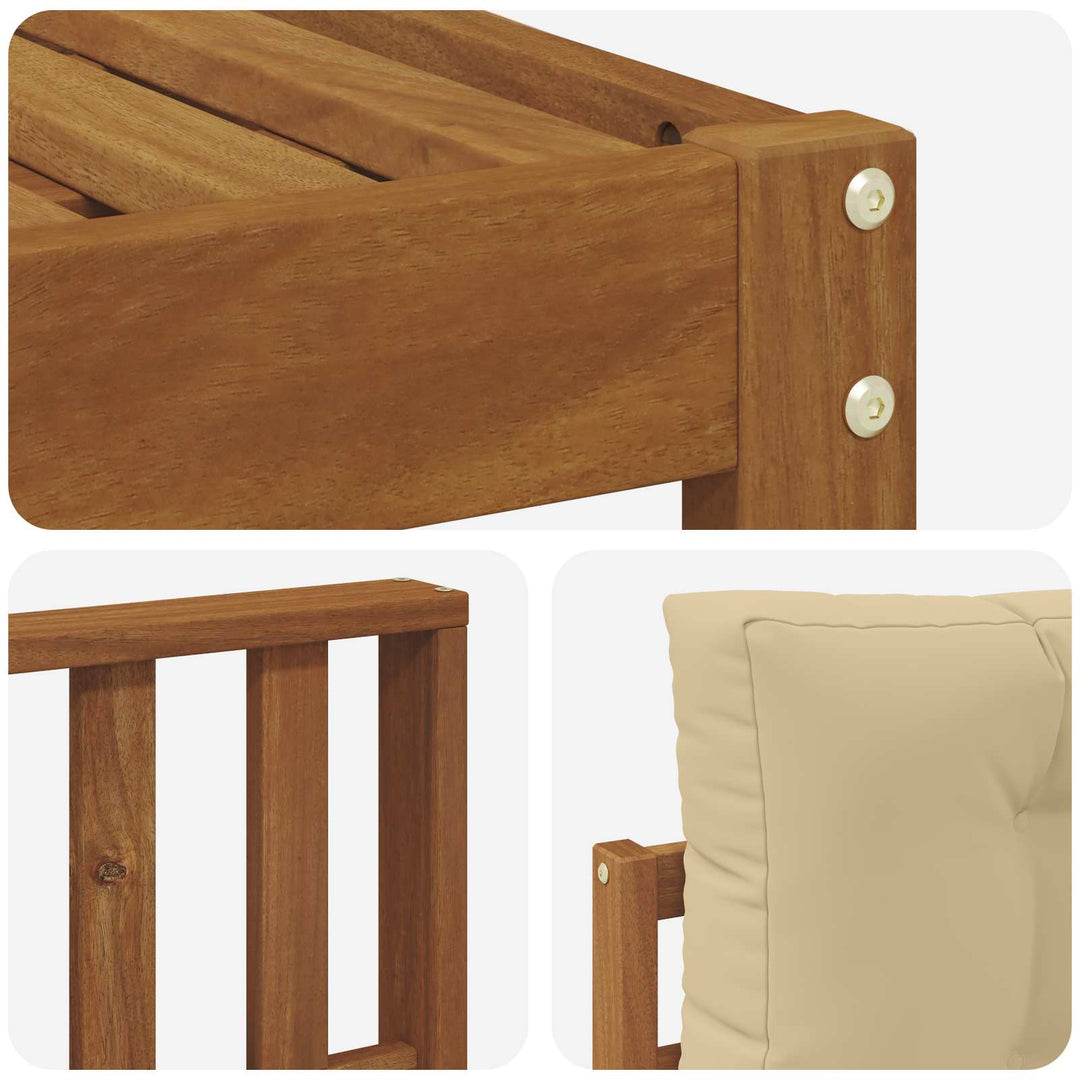 Udendørs sofagruppe med pude 7 pcs Naturlig og Beige