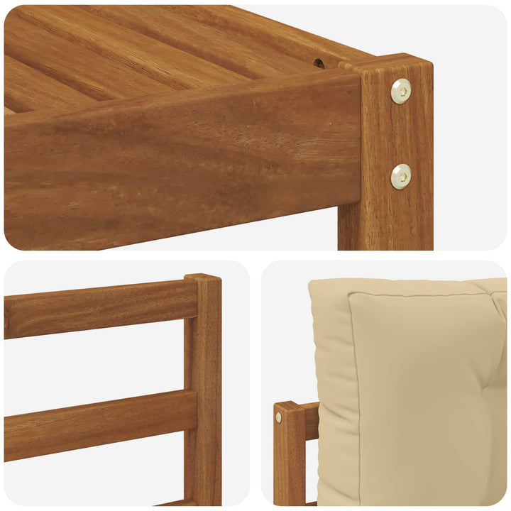 Udendørs sofagruppe med pude 7 pcs Naturlig og Beige