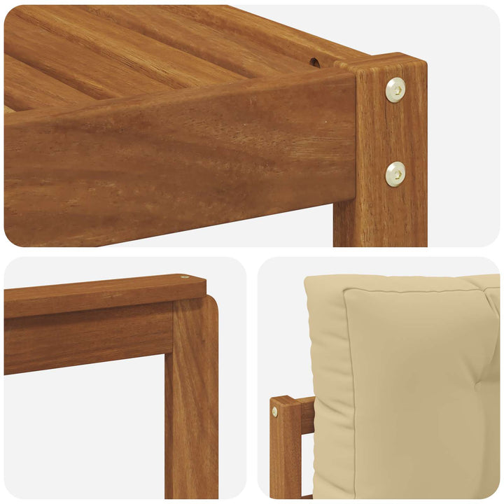Udendørs sofagruppe 7 pcs Naturlig og Beige