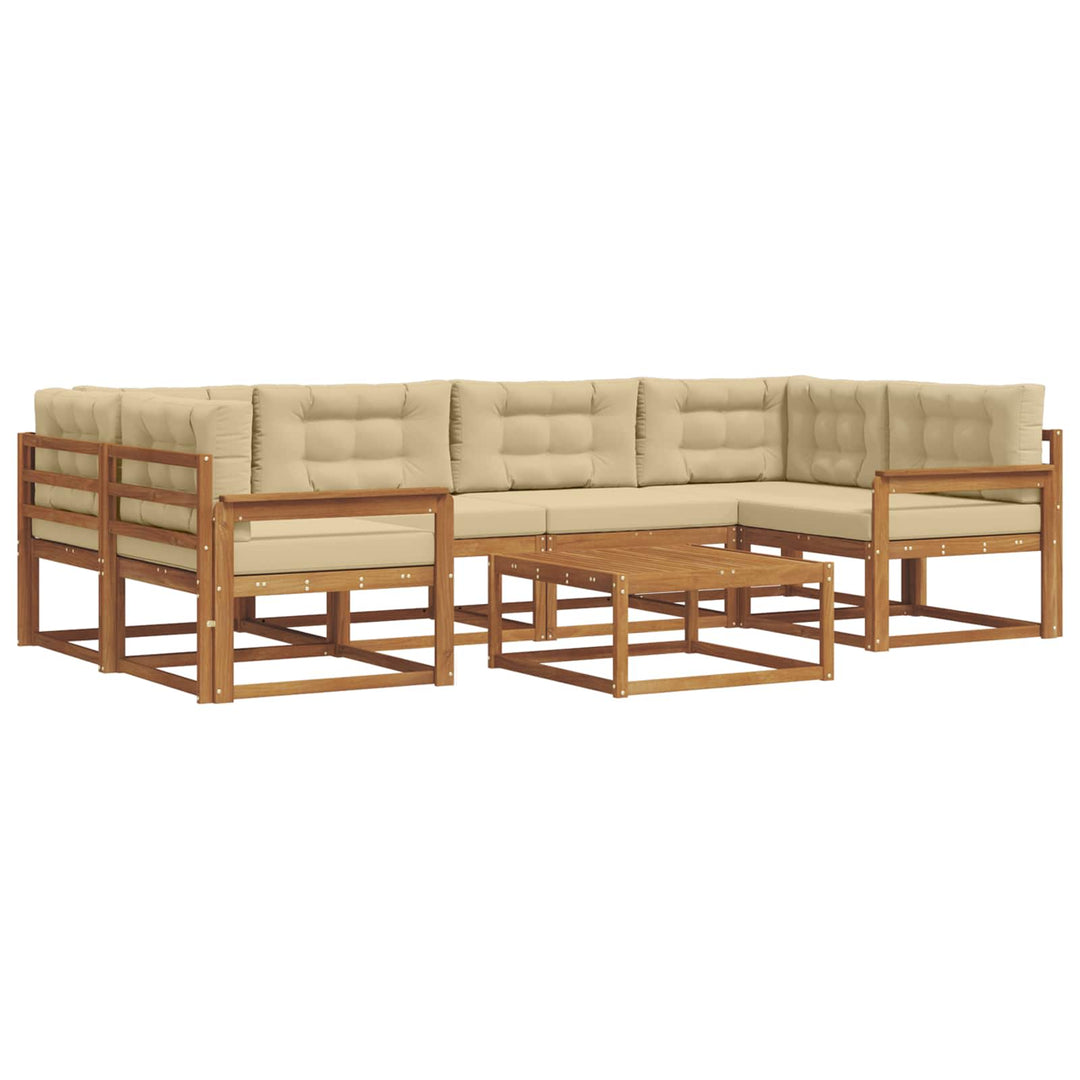Udendørs sofagruppe 7 pcs Naturlig og Beige