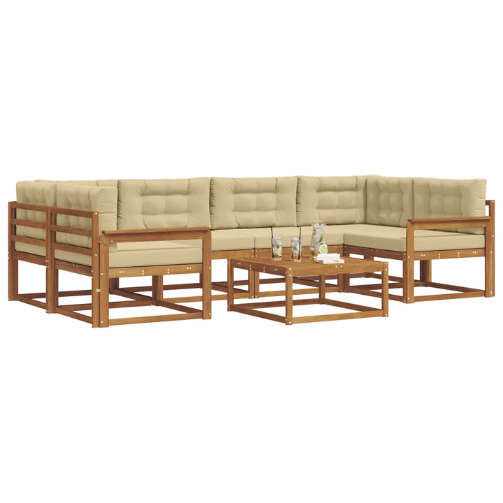 Udendørs sofagruppe 7 pcs Naturlig og Beige