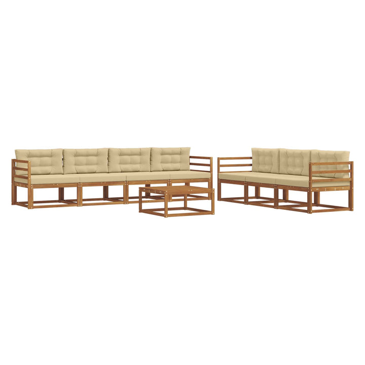 Udendørs sofagruppe med pude 8 pcs Naturlig og Beige