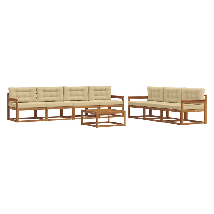 Udendørs sofagruppe med pude 8 pcs Naturlig og Beige