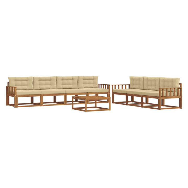 Udendørs sofagruppe med pude 8 pcs Naturlig og Beige