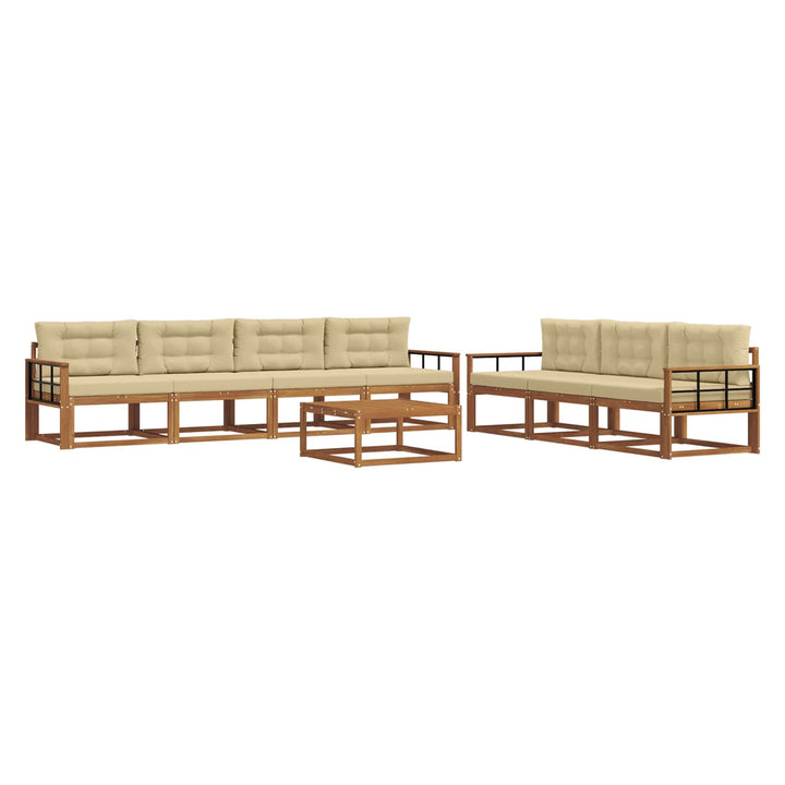 Udendørs sofagruppe med pude 8 pcs Naturlig og Beige