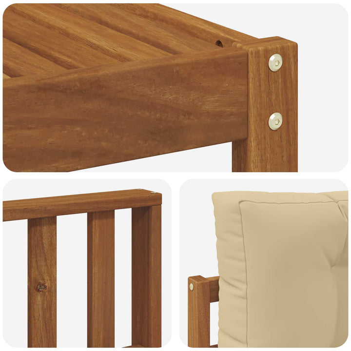 Udendørs sofagruppe med pude 8 pcs Naturlig og Beige