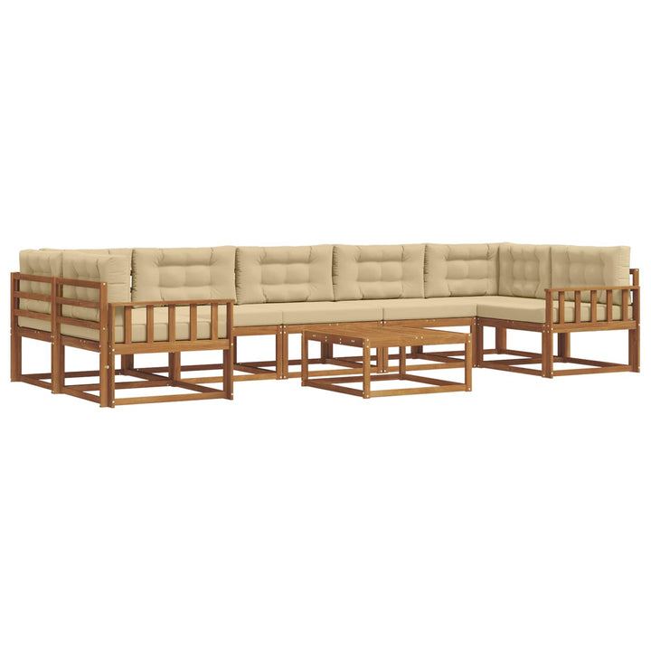 Udendørs sofagruppe med pude 8 pcs Naturlig og Beige