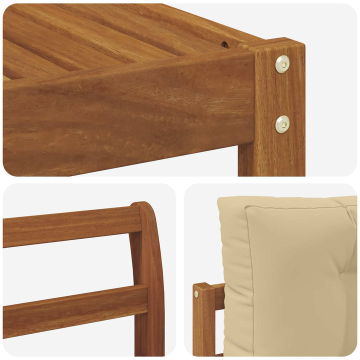 Udendørs sofagruppe med pude 8 pcs Naturlig og Beige