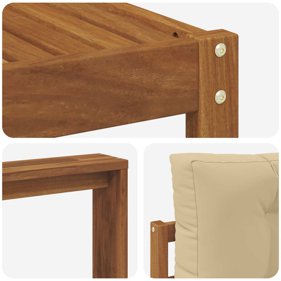 Udendørs sofagruppe med pude 8 pcs Naturlig og Beige